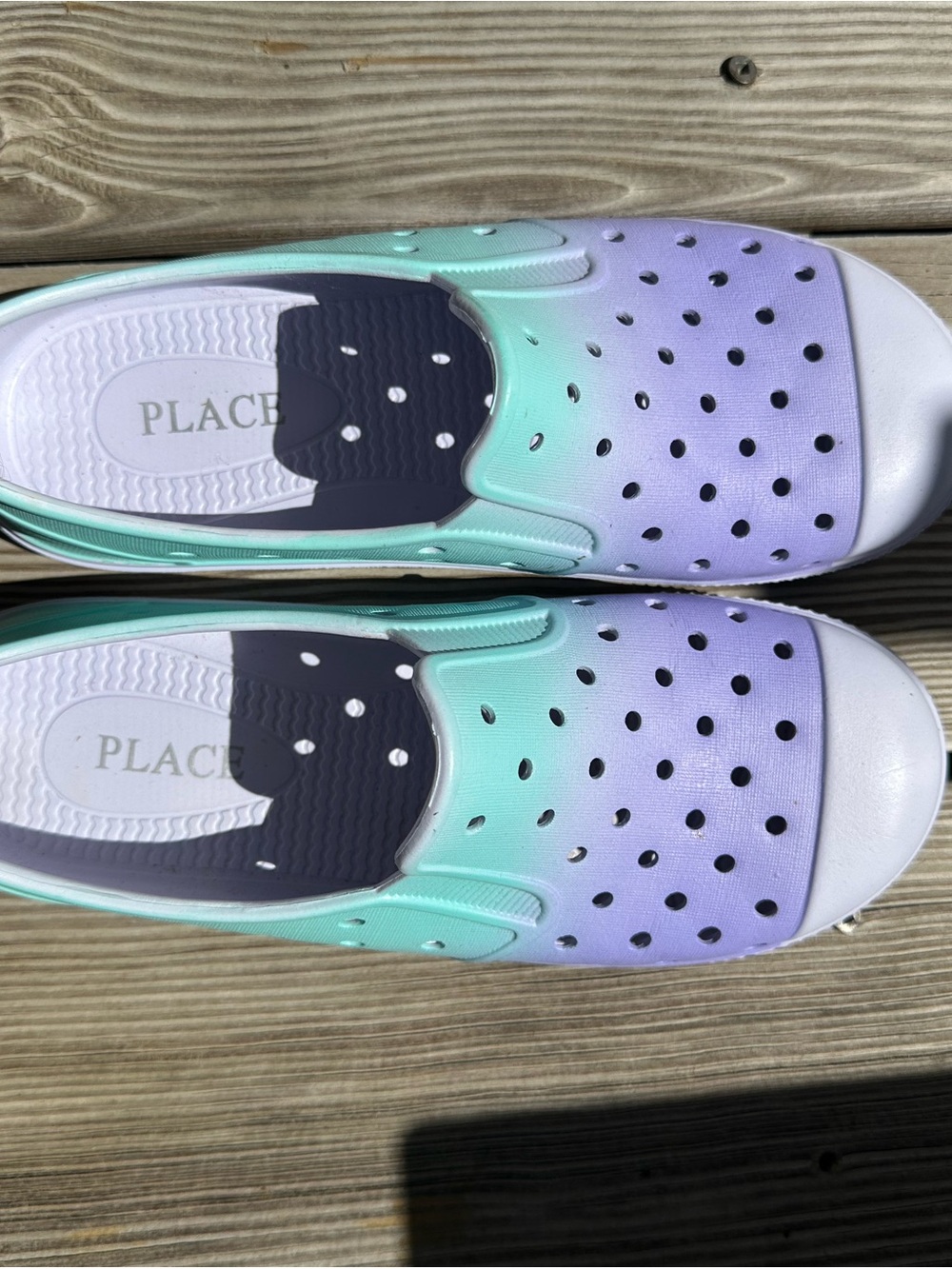 The Children's Place Mint to Lavender Gradient Slip-On Clog Shoes